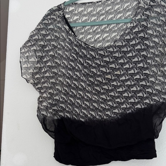 Bailey 44 Zebra Patterned Black and White Blouse - Picture 3 of 6